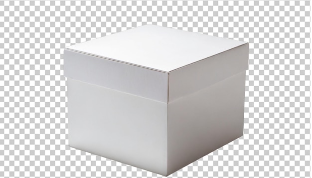 White cardboard box isolated on transparent background