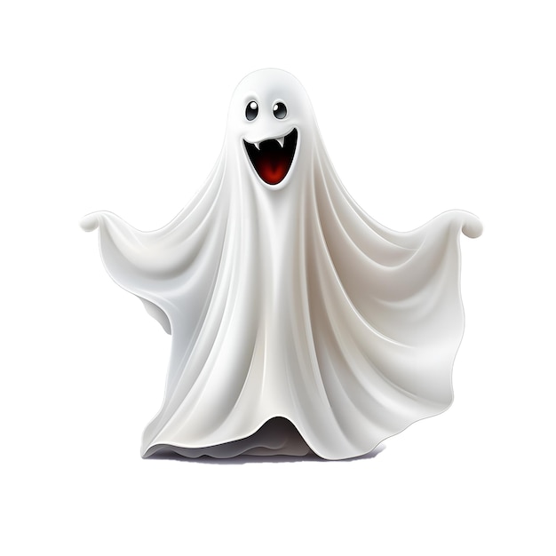 White cartoon ghost vector