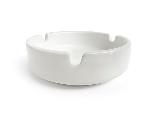 White ceramic ashtray transparent background