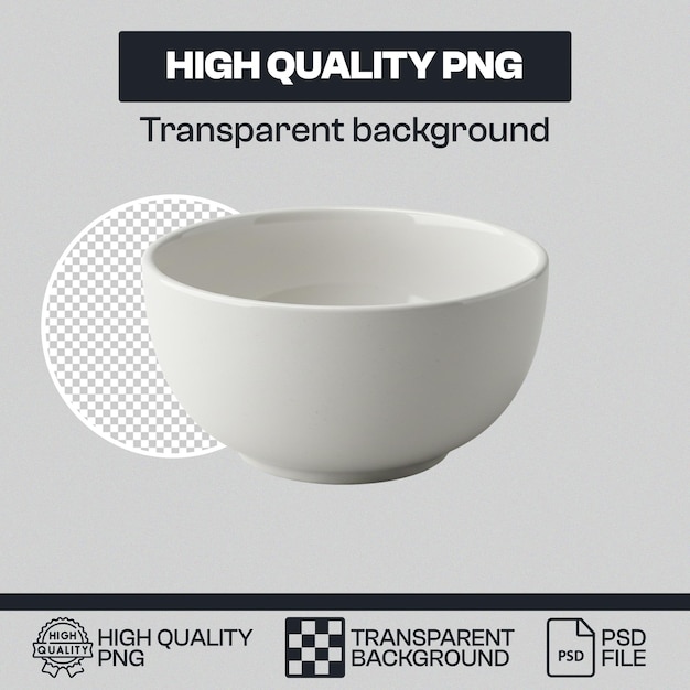 white ceramic bowl with transparent background