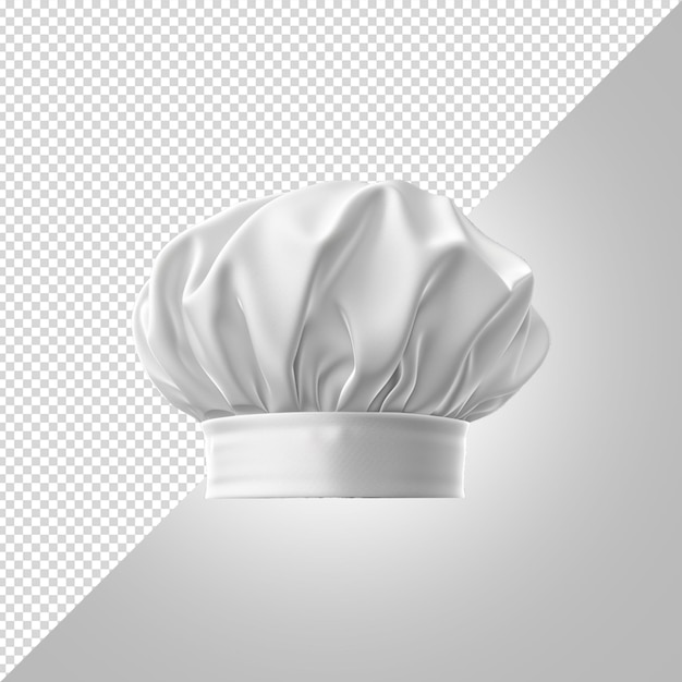 PSD a white chef hat with a white cap on it