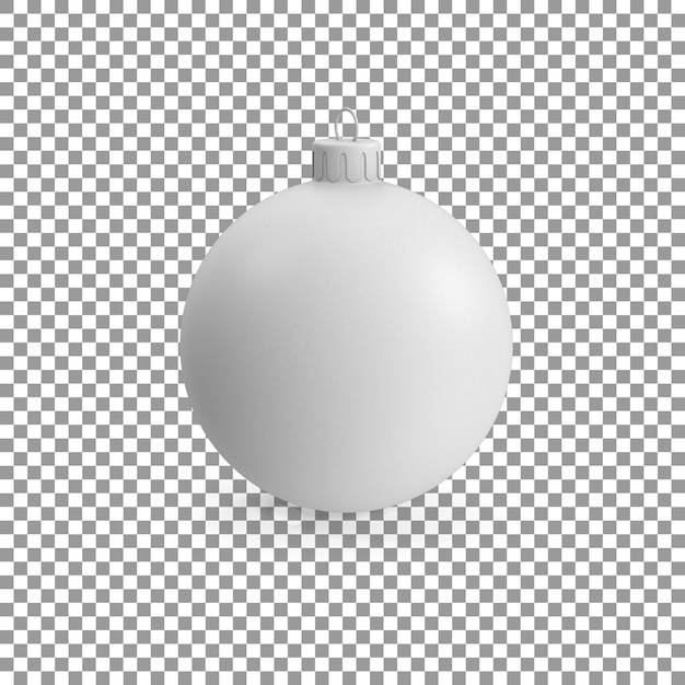 PSD white christmas ball on transparent background