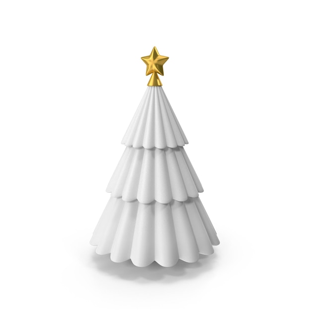 a white christmas tree with a gold star on top
