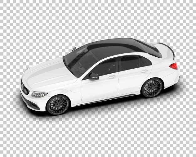 PSD 透明な背景の 3 d レンダリング図に白い都市車