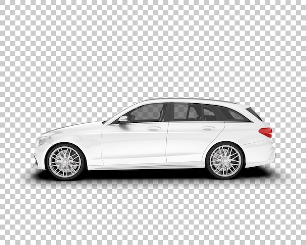 PSD 투명 배경 3d 렌더링 그림에 흰색 도시 자동차