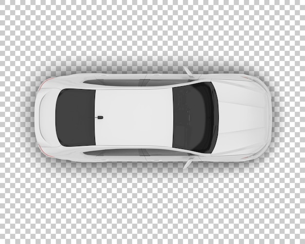 White city car on transparent background 3d rendering illustration