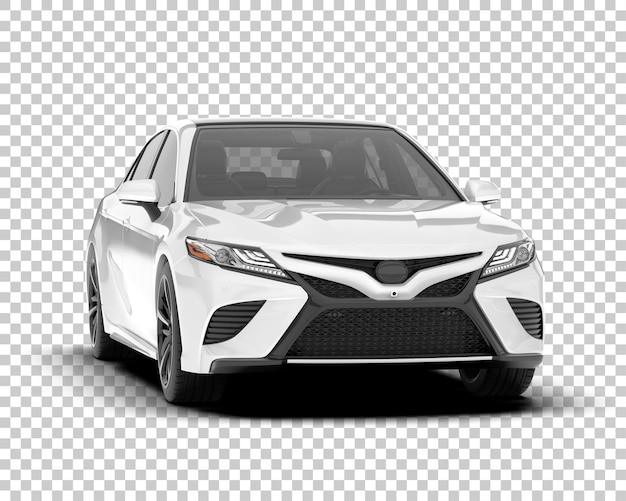 Белый городской автомобиль на прозрачном фоне 3d рендеринг иллюстрации