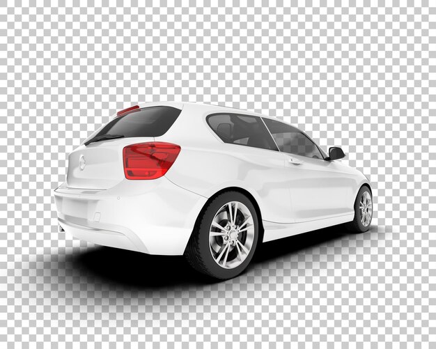 PSD white city car on transparent background 3d rendering illustration