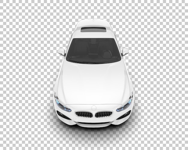 PSD white city car on transparent background 3d rendering illustration