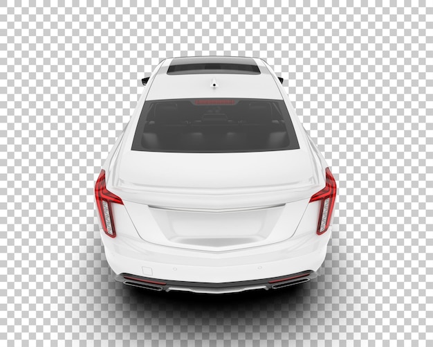 White city car on transparent background 3d rendering illustration