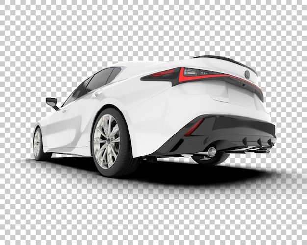 Белый городской автомобиль на прозрачном фоне 3d рендеринг иллюстрации