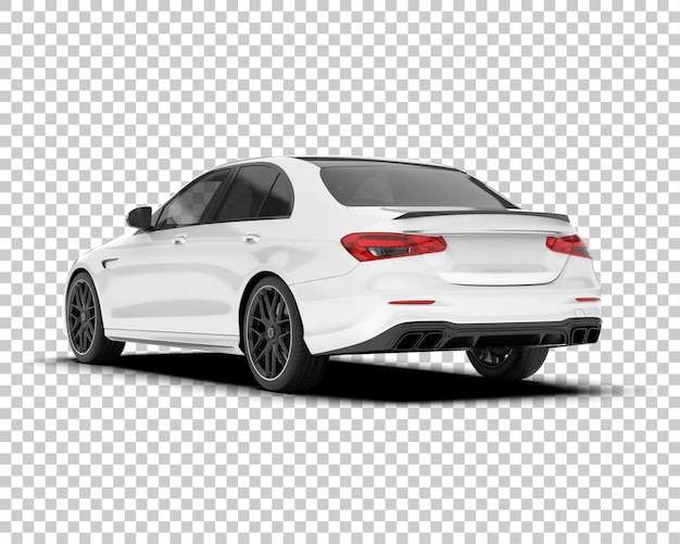 White city car on transparent background 3d rendering illustration