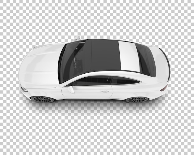 Auto da città bianca su sfondo trasparente rappresentazione 3d