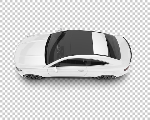 White city car on transparent background 3d rendering illustration