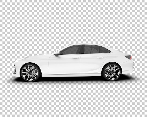 white city car on transparent background 3d rendering illustration