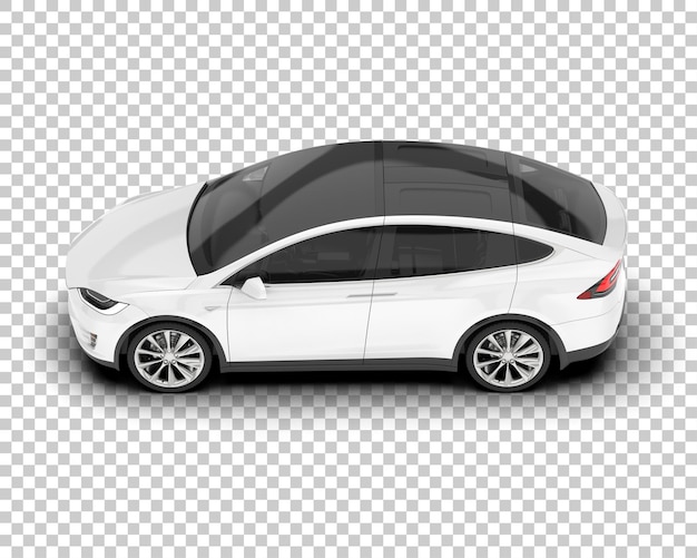 White city car on transparent background 3d rendering illustration