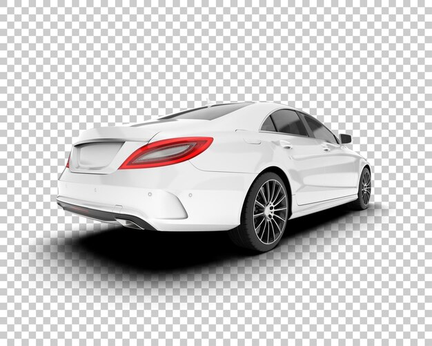 White city car on transparent background 3d rendering illustration