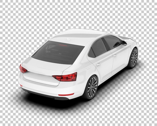 white city car on transparent background 3d rendering illustration