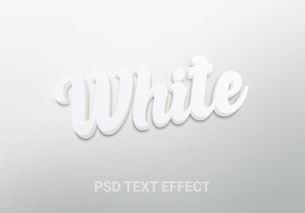 PSD white clean 3d editable text effects