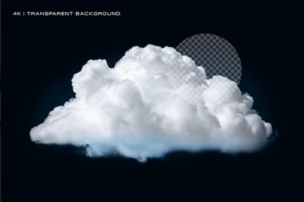 white clean cloud on transparent background