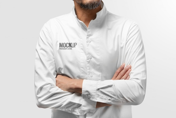 PSD white clean shirt mockup