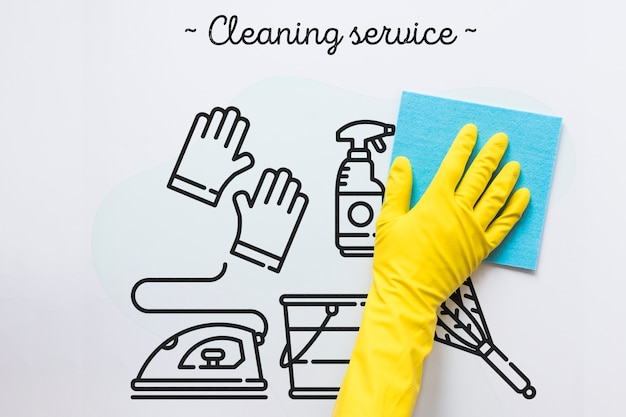 PSD white cleaning service background