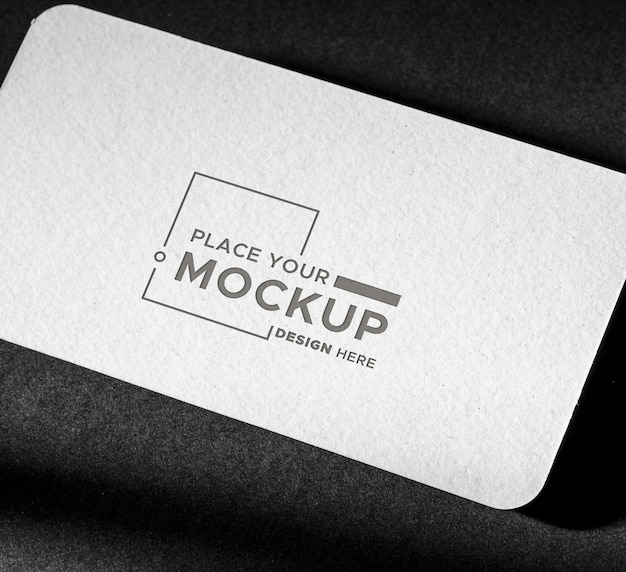 PSD white close-up business card mock-up