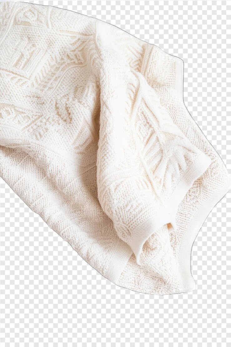 PSD a white cloth with the word on it is printed on a transparent background