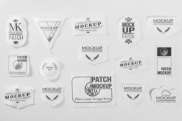 PSD white clothing patch collection