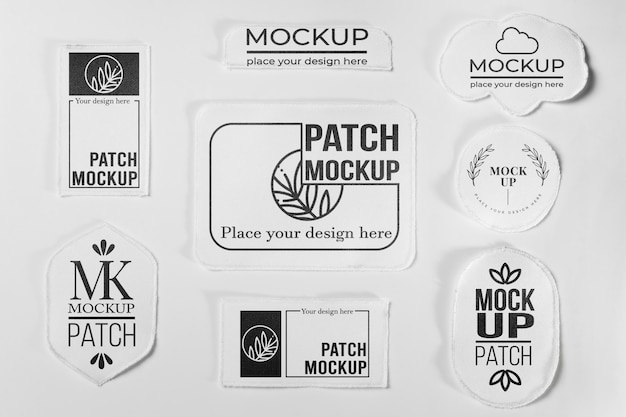 PSD collezione di patch di abbigliamento bianco