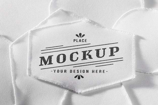 PSD white clothing patch fabric mock-up