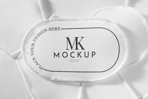 White clothing patch fabric mock-up