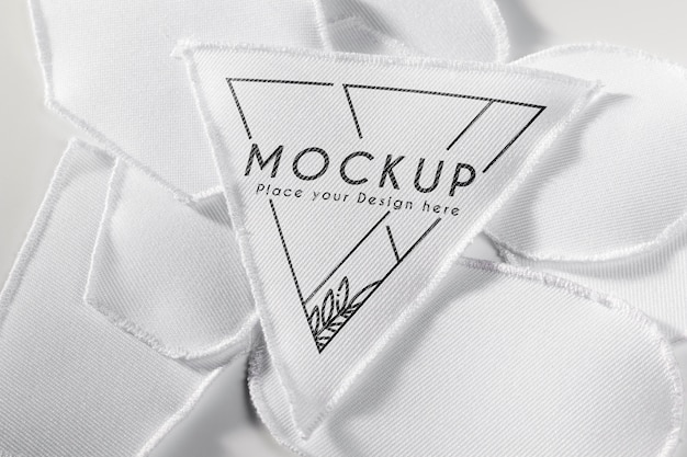white clothing patch fabric mock-up