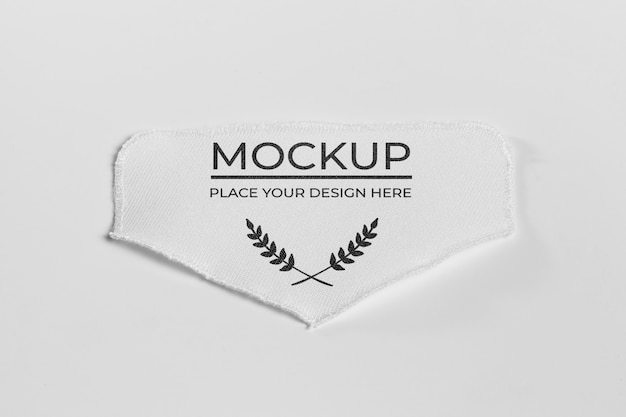 Mock-up in tessuto patch abbigliamento bianco