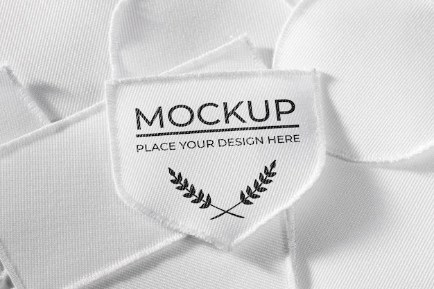 White clothing patch textile mock-up