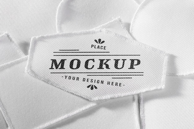 Mock-up tessile patch abbigliamento bianco