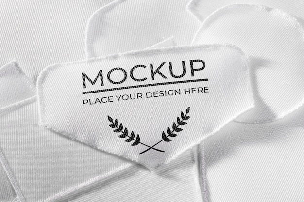 white clothing patch textile mock-up
