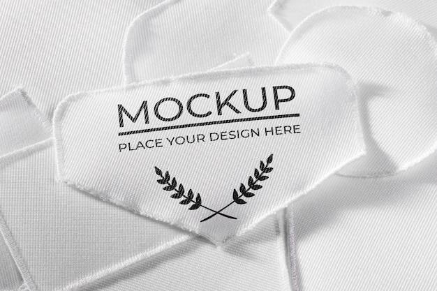 PSD white clothing patch textile mock-up