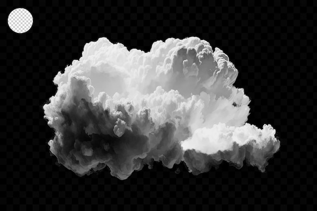 White cloud isolated on black background ,textured smoke