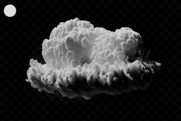 黒の背景に分離された白い雲、織り目加工の煙