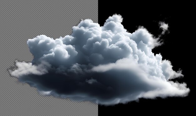 PSD white cloud isolated on transparent isolated background