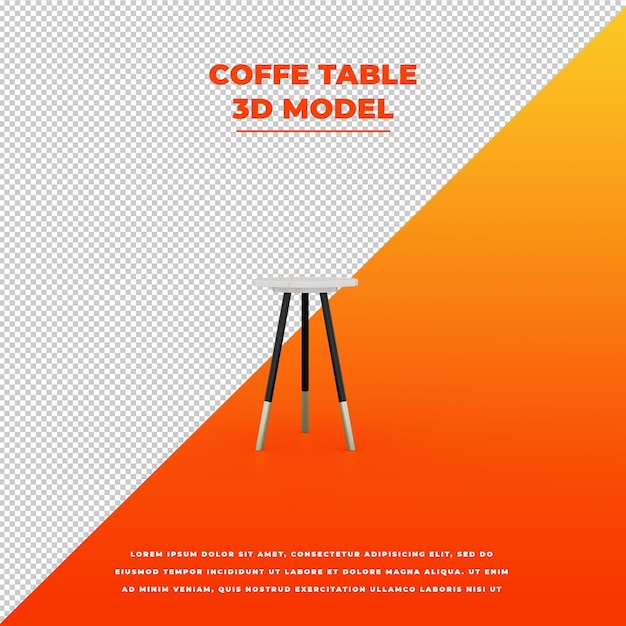 화이트 커피 테이블 3d 고립 된 모델