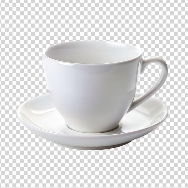A white coffee cup on transparent background