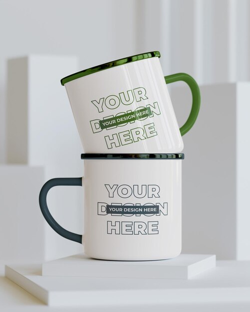 a white coffee mug with a green and white label that says your your your next move here here
