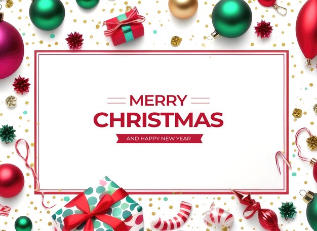 PSD white color theme color christmas background with christmas accessories