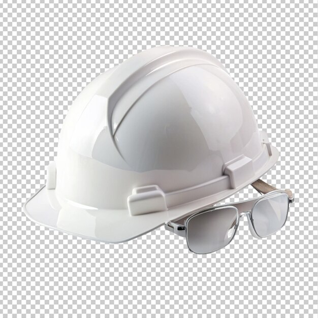 PSD casco da costruzione bianco su sfondo trasparente