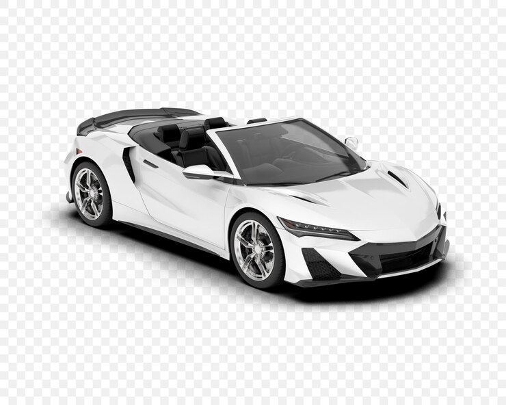 PSD white convertible sports car