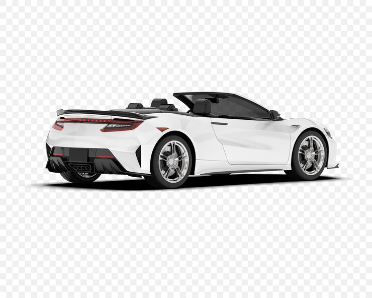 PSD white convertible sports car