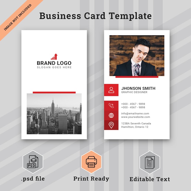 PSD white corporate business card template