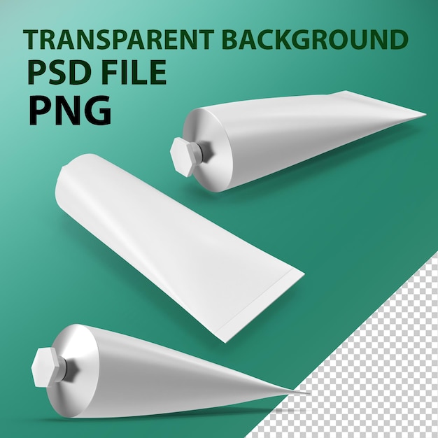 PSD white cosmetic tube png